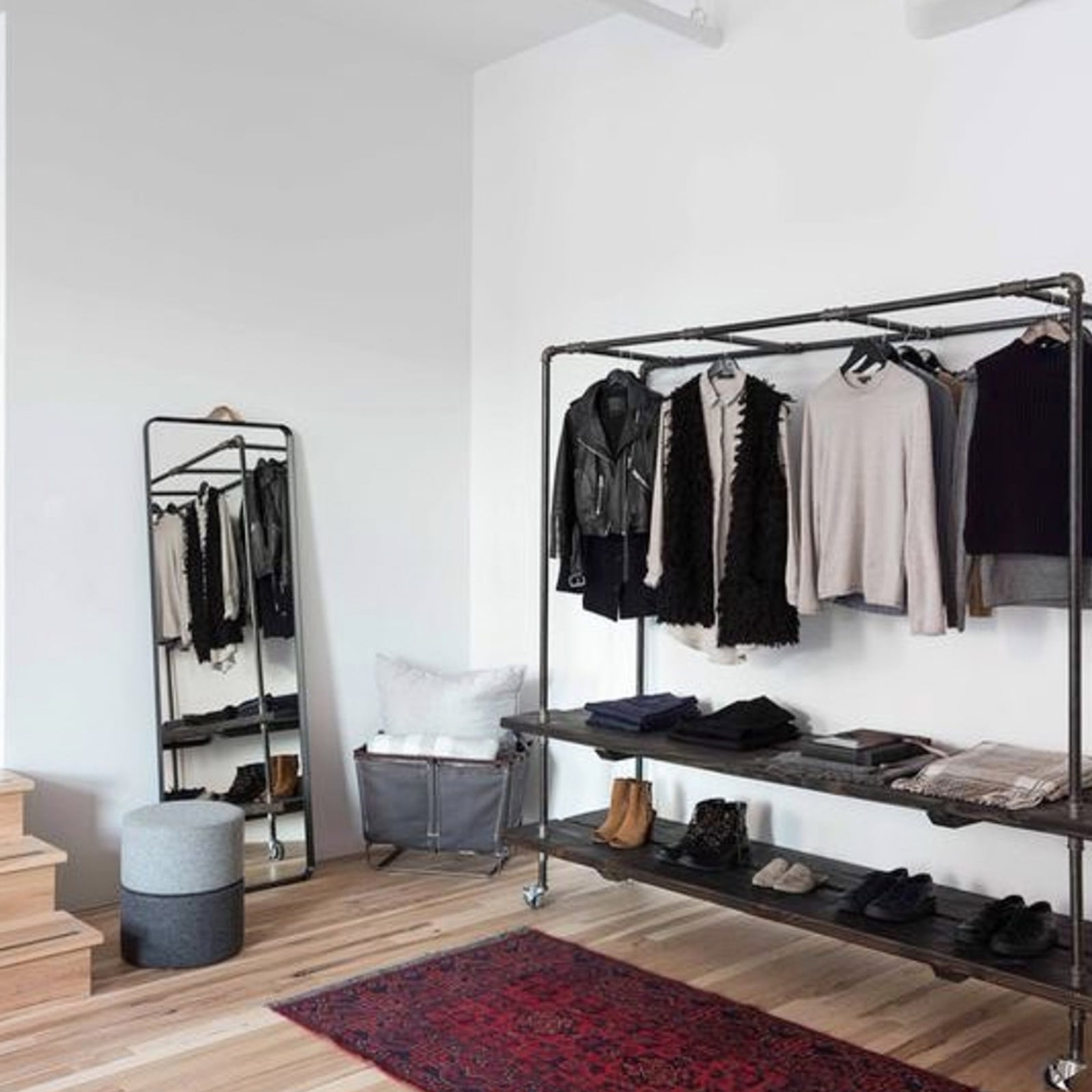 Black best sale closet rack