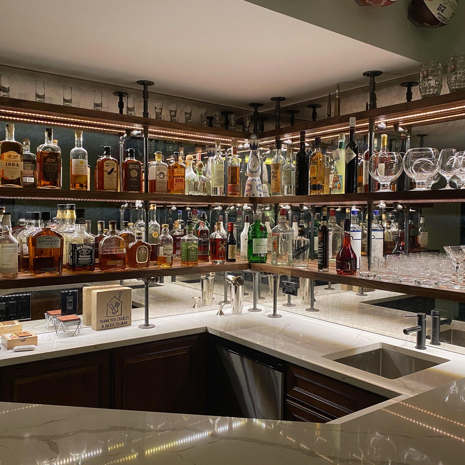 Shelves Behind Bar Counter Pin On | Decor: Bar