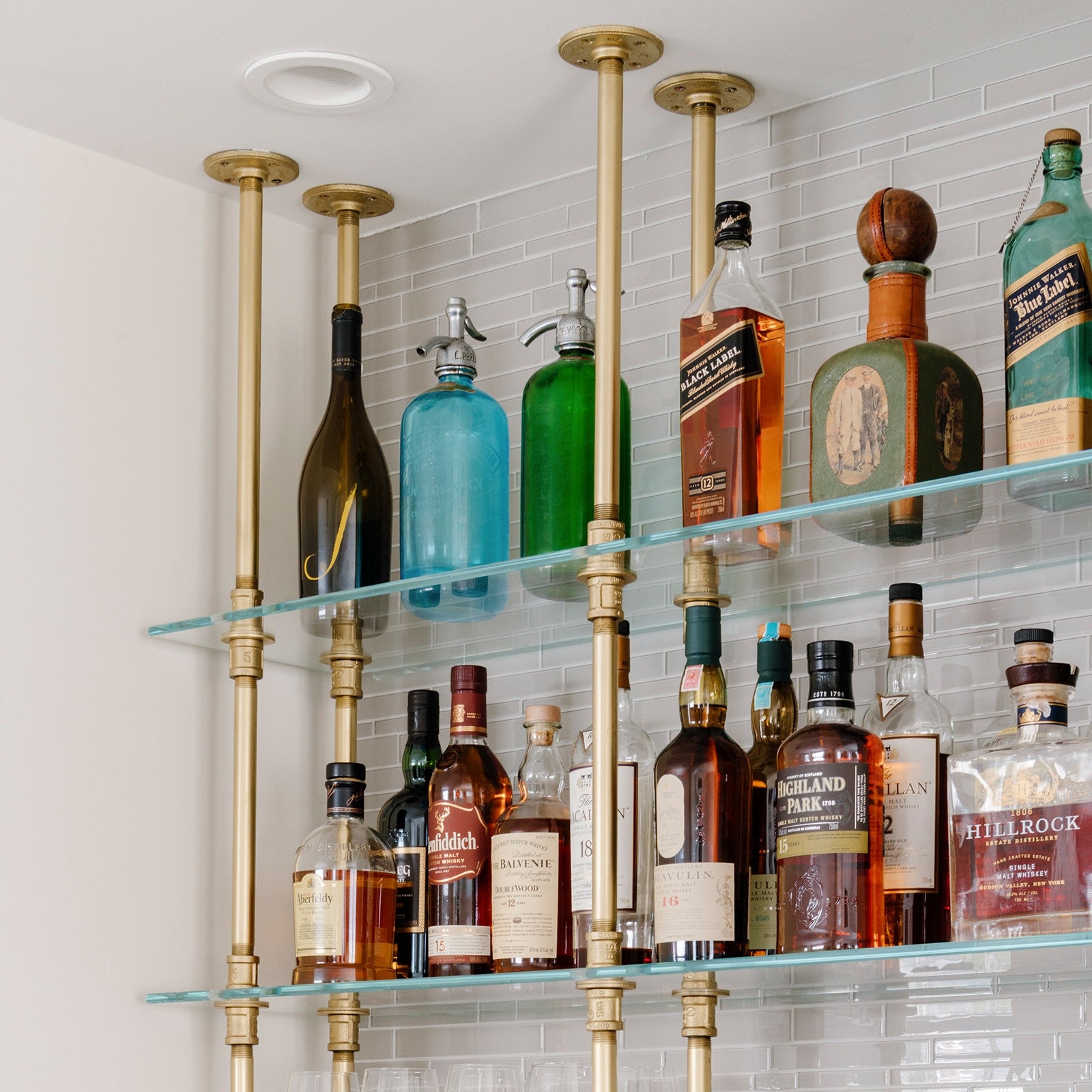 Bar ceiling glass cheap rack